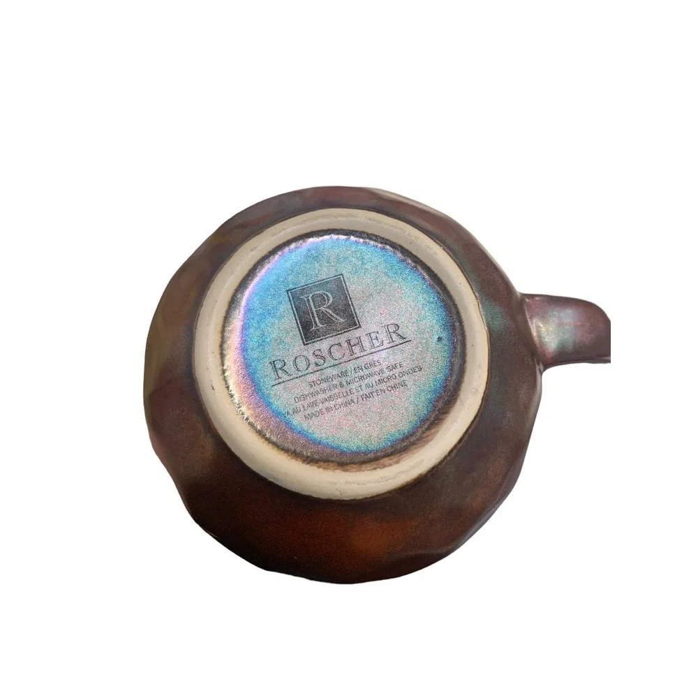 ROSHER Stoneware Mug Metallic Artisan Drip‎ Glaze